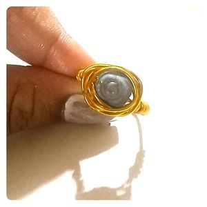 Cute baby blue rose and gold